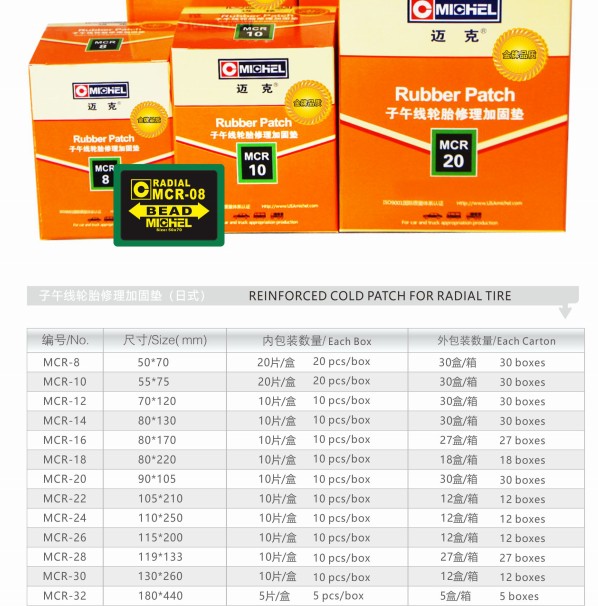 Michel 50×70mm ha rinforzato la toppa fredda ISO9001 di gomma della gomma 3