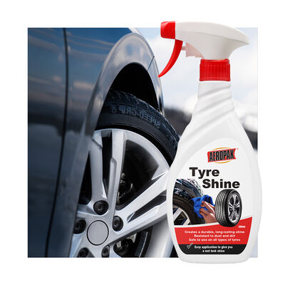 Aeropak 500ml Tire Foam Cleaner Shine Spray Restores Deep Black Color Glossy for UV Protection Car SUV Tires 3-Year