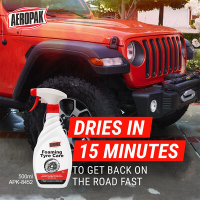 Aeropak 500ml Tire Cleaner Spray Plastic Bottle Car Tire Shine Foam Cleaner with 3-Year Expiration