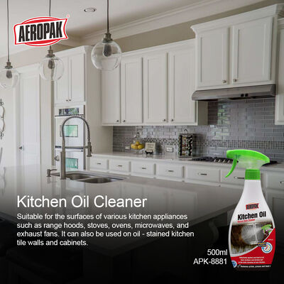 Aeropak 500ml Custom Kitchen Grease and Smoke Cleaner Spray Quick Removal Heavy Oil Stains OEM & ODM Product