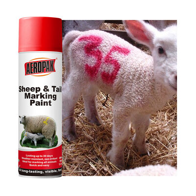 AEROPAK Rivestimento liquido Vernice spray per marcatura di coda di maiale, ecologica, lavabile, non tossica, a base d'acqua, 500 ml